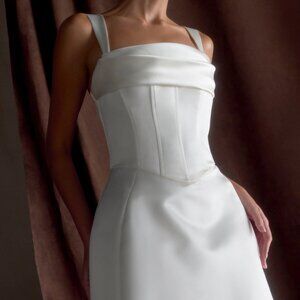 Meshki Isabel Satin Corset Mini Dress White